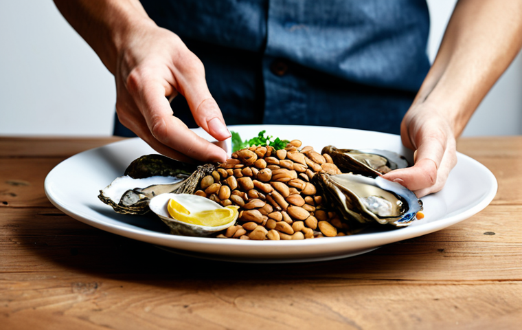 **

"A diverse selection of foods rich in copper and zinc, including oysters, almonds, lentils, beef, and whole grains, arranged on a wooden table, fully clothed person reaching for a handful of almonds, professional food photography, bright and natural lighting, healthy lifestyle concept, safe for work, appropriate content, fully clothed, modest, family-friendly, perfect anatomy, correct proportions, natural pose, well-formed hands, proper finger count, natural body proportions."

**